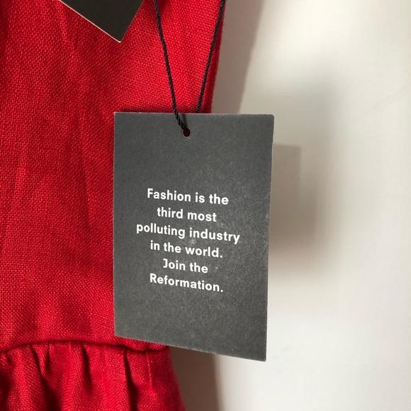 Reformation Olivia Linen Red Lipstick Dress 2 - Picture 10 of 16